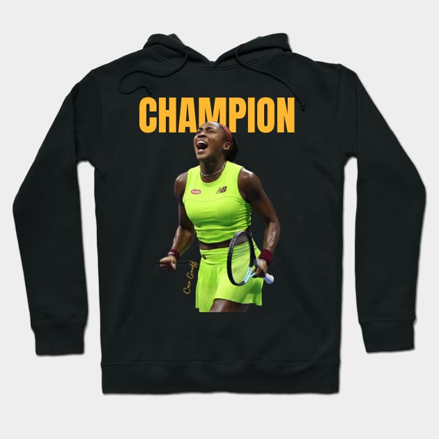 Coco Gauff Tennis player USA Open Hoodie by Danemilin